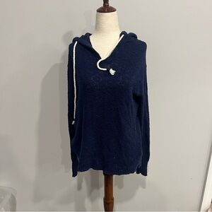 J. Crew Teddie Navy Blue Hoodie Knit Sweater XXS